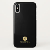 Luxus Black und Gold Personalisiert Monogramm