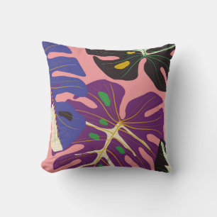 Luxus-Blatt Art Deco Tapete. Naturhintergrund. Kissen