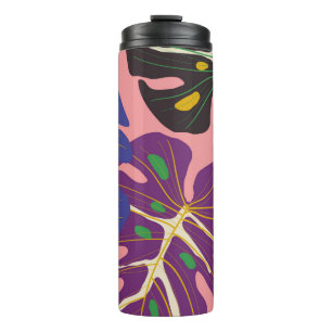 Luxus-Blatt Art Deco Tapete. Naturhintergrund. Thermosbecher