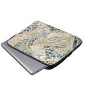 Luxus-Blattmuster mit Gold, Salbei, Beige-Farbe Laptopschutzhülle (Vorne Knopf)