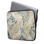 Luxus-Blattmuster mit Gold, Salbei, Beige-Farbe Laptopschutzhülle (Vorderseite Links)