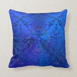 Luxus-Blau-Damaskus-Elegantes-Wurfkissen Kissen