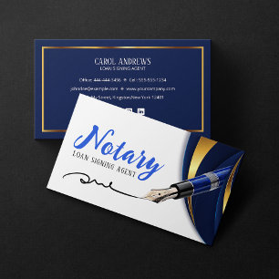 Luxus-Blau-Gold-Darlehensunterzeichnungsagent Nota Visitenkarte