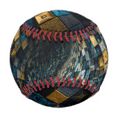 Luxus Blau Gold Geometrischer Vortex Baseball (Rückseite)
