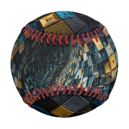 Luxus Blau Gold Geometrischer Vortex Baseball