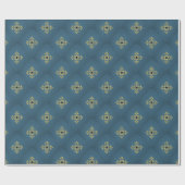 Luxus Blau/Gold Geschenkpapier (Flach)