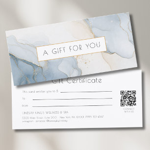 Luxus-Blau-Gold-Marmor-QR-Code-Geschenkgutschein