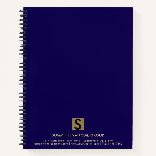 Luxus-Blau-Gold-Professionelles-Geschenk Notizbuch (Vorderseite)