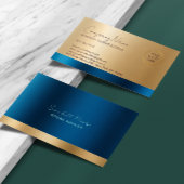 Luxus Blau & Gold Visitenkarte