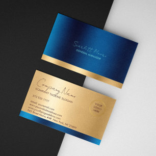 Luxus Blau & Gold Visitenkarte
