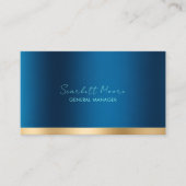 Luxus Blau & Gold Visitenkarte (Vorderseite)