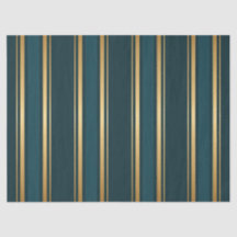 Luxus Blau Grün Gold Streifen Dekoratives Seidenpa