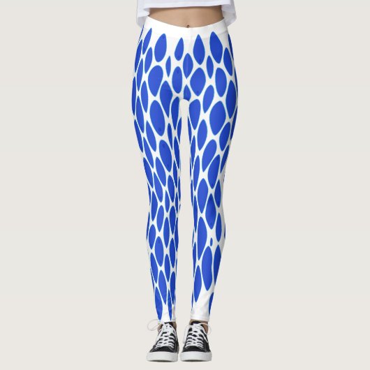 Luxus-Blau-Python-Hautmuster Leggings (Vorderseite)