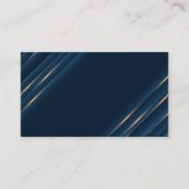 Luxus Blau und Gold Blank Visitenkarte (Rückseite)