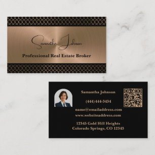 Luxus-Blk-Kupfer-QR-Code-Immobilien  Visitenkarte