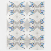 Luxus Blue Butterfly Design Fleecedecke (Vorderseite)