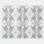 Luxus Blue Butterfly Design Fleecedecke (Vorderseite (Horizontal))