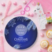 Luxus Blue Company Weihnachts-Logo Pappteller (Party)