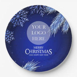 Luxus Blue Company Weihnachts-Logo Pappteller