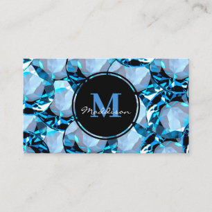 Luxus Blue Crystal Jewel Gem Design Business Card Visitenkarte