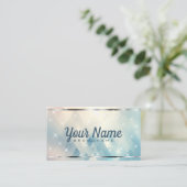 Luxus Blue Triangle Pattern Glitzer Shiny Stars Visitenkarte (Stehend Vorderseite)