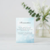 Luxus Blue Wedding Unterkunft Details Begleitkarte (Stehend Vorderseite)