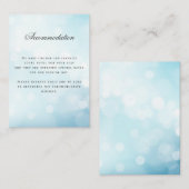Luxus Blue Wedding Unterkunft Details Begleitkarte (Vorne/Hinten)