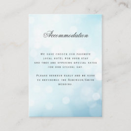 Luxus Blue Wedding Unterkunft Details Begleitkarte