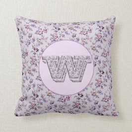 Luxus-Blume Monogram W Kissen