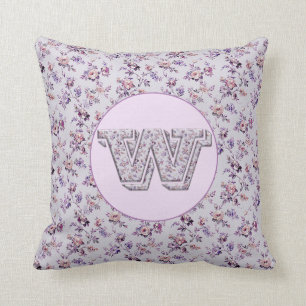 Luxus-Blume Monogram W Kissen