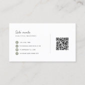 Luxus-Blumen-Blatt-Sage-Grün-QR-Code Visitenkarte (Rückseite)