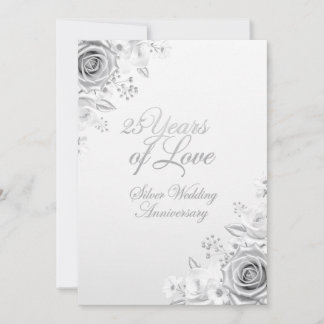 Luxus-Blumen-Hochzeitstagskarte zum 25. Jubiläum Feiertagskarte
