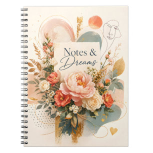 Luxus-Blumen-„Notes & Dreams“-Journal Notizblock