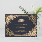 Luxus-Blumen Save The Date (Stehend Vorderseite)