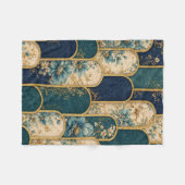 Luxus-Blumenbogen-Musterdecke mit blauer Blume Fleecedecke (Vorderseite (Horizontal))