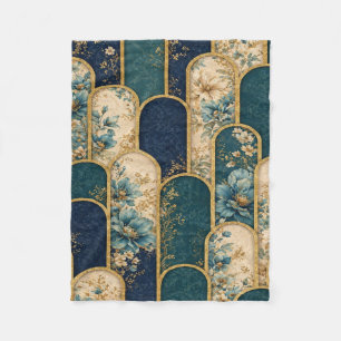 Luxus-Blumenbogen-Musterdecke mit blauer Blume Fleecedecke