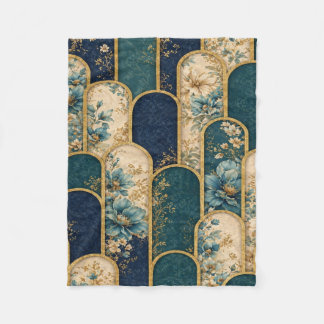 Luxus-Blumenbogen-Musterdecke mit blauer Blume Fleecedecke