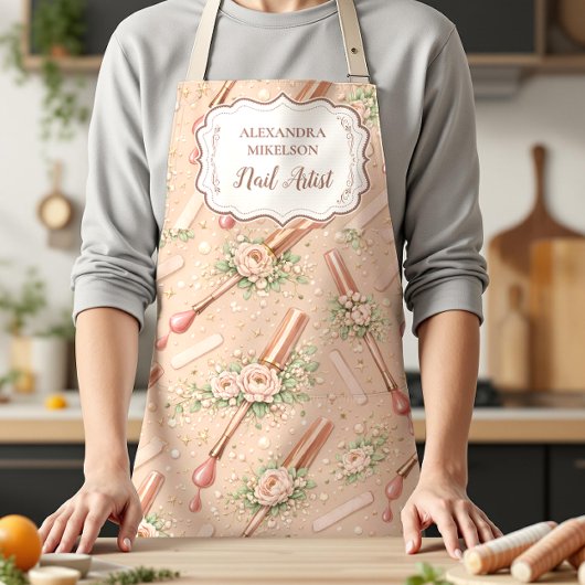 Luxus-Blumennagel-Künstler-Geschäft Schürze