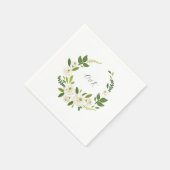 Luxus-Blumenrahmen Weiße Rose Serviette (Ecke)