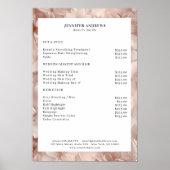Luxus, Blush-Beige, Blume, Salon-Preisliste Poster (Vorne)