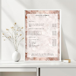 Luxus, Blush-Beige, Blume, Salon-Preisliste Poster