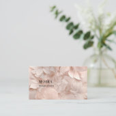Luxus, Blush-Beige, Blume, Salon, QR-Code Visitenkarte (Stehend Vorderseite)