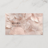 Luxus, Blush-Beige, Blume, Salon, QR-Code Visitenkarte (Vorderseite)