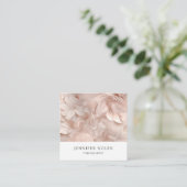 Luxus, Blush-Beige, Blume, Salon Quadratische Visitenkarte (Stehend Vorderseite)
