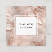 Luxus, Blush-Beige, Blume, Salon Quadratische Visitenkarte (Vorderseite)