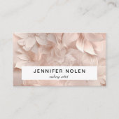 Luxus, Blush-Beige, Blume, Salon Visitenkarte (Vorderseite)