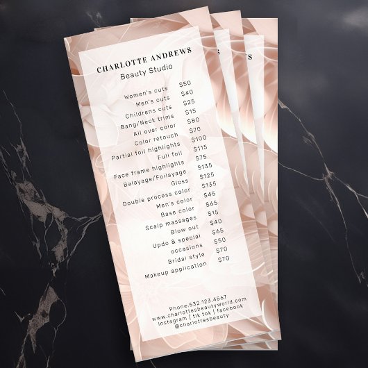 Luxus, Blush-Beige, Blume, Salon Werbekarte