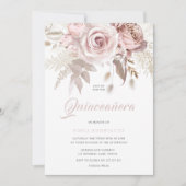 Luxus Blush Blume Elegantes Quinceanera Einladung (Vorderseite)