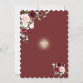 Luxus Blush Burgundy Blume Girl Confirmation Einladung (Rückseite)