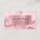 Luxus Blush Pink Marble Agate Glam Visitenkarte (Vorderseite)